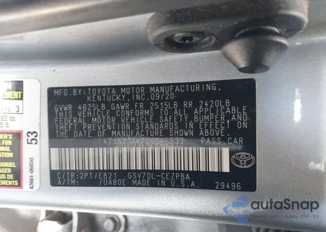 2020 Toyota Camry Trd from USA, damaged, VIN 4T1NZ1AK7LU046533